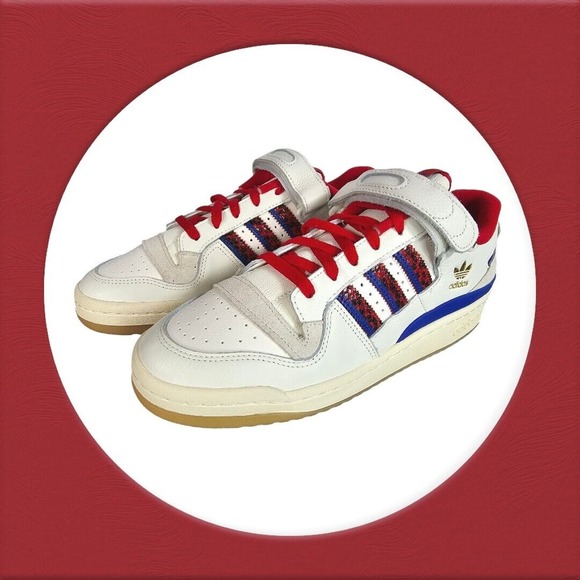 adidas Forum 84 Low Off Men's Size 10 White Scarlet Collegiate Royal‎ GV9606 - Picture 3 of 16